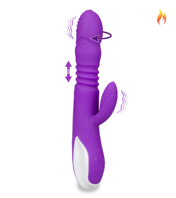 Vibromasseur rabbit va-et-vient rotatif et chauffant Hermann