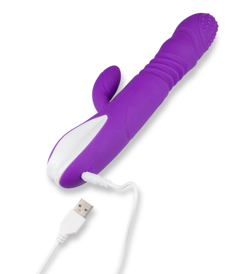 Vibromasseur rabbit va-et-vient rotatif et chauffant Hermann