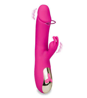 Vibromasseur rabbit vibrant et rotatif Leki