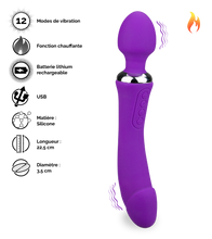 Charger l'image dans la galerie, Vibromasseur Wand 2-en-1 chauffant Treat