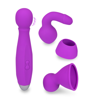 Vibromasseur wand Bowling + 3 embouts unisexe